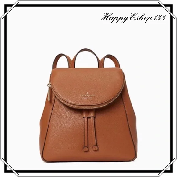 Kate Spade Leila Medium BACKPACK Warm Gingerbread Flap Style NEW With Tag Kate Spade New York Leila Medium Flap Backpack | Brixton Baker main image 3